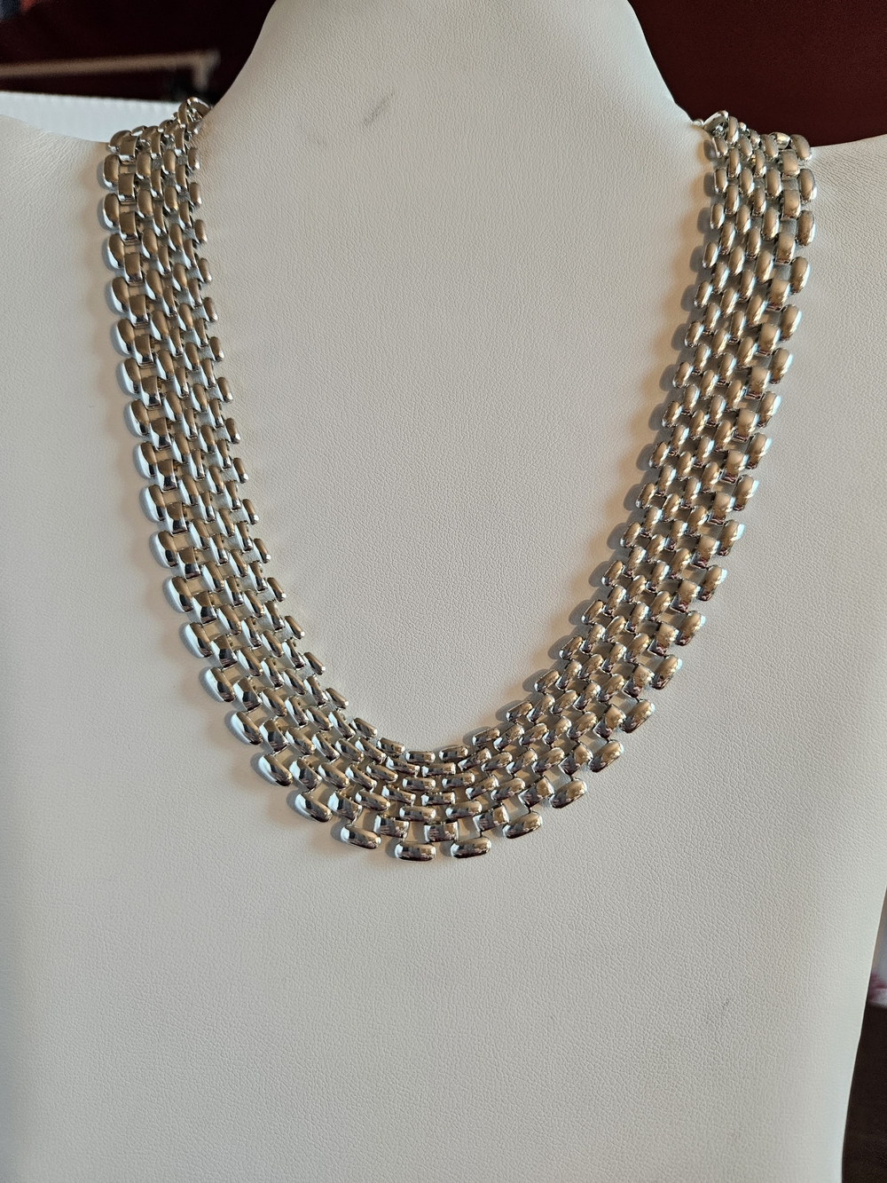 Napier Vintage Silver Panther Link Necklace 16 Inch